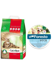 JRS Cat'S best eco plus 7l (3 kg) + FORESTO Obroża dla kota i psa przeciw kleszczom i pchłom poniżej 8 kg