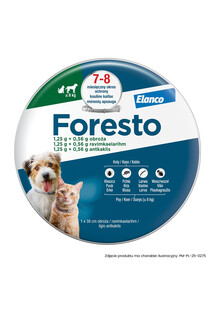 FORESTO Obroża dla kota i psa przeciw kleszczom i pchłom poniżej 8 kg