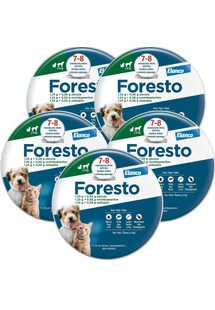 BAYER FORESTO Obroża dla kota i psa przeciw kleszczom i pchłom poniżej 8 kg zestaw 5 szt.