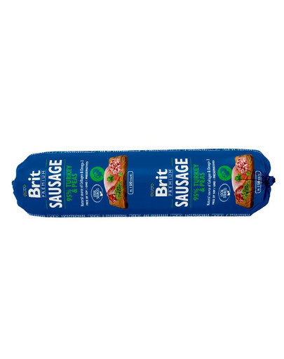 BRIT Sausage Chicken Indyk i groszek 800 g kawałkami mięsa w bulionie