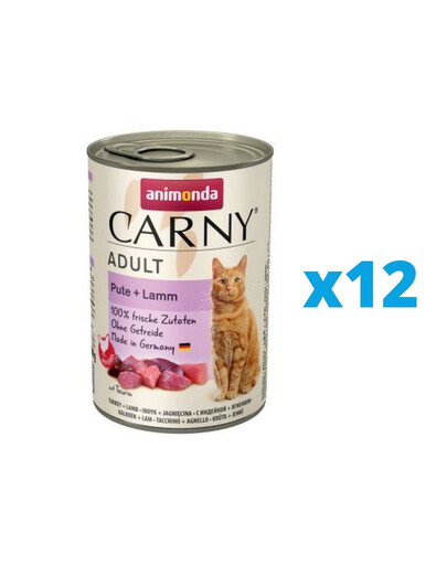 ANIMONDA Carny Adult zestaw indyk i jagnięcina 12 x 400 g