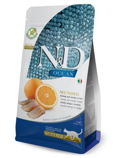N&D Ocean Cat Neutered Adult Herring & Orange 5 kg śledź i pomarańcza dla kastratów