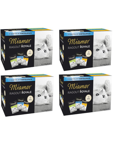 MIAMOR Ragout Royale Multibox smaki rybne i mięsne w galaretce dla kota 48 x 100 g