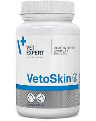 VETEXPERT VetoSkin dla psów i kotów z chorobami skóry 90 kapsułek