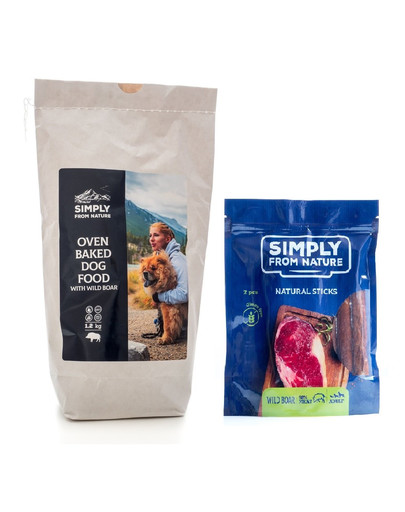 SIMPLY FROM NATURE ZESTAW PROMOCYJNY sucha karma o smaku dzika 1,2kg plus cygara z dzika 7szt