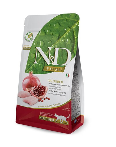 FARMINA N&D Prime Adult Cat Neutered Chicken&Pomegranate 300g kurczak z owocem granatu dla dorosłych kastrowanych kotów