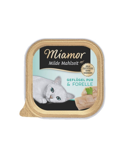 MIAMOR Milde Mahlzeit Poultry Pure&Trout 100g drób i pstrąg Mokra karma dla dorosłych kotów