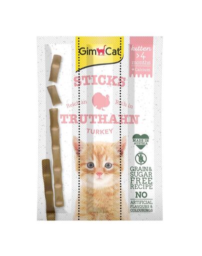GIMCAT Sticks Kitten Turkey z indykiem 3 szt.
