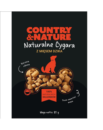 COUNTRY&NATURE Cygara dla psa 20 x 85 g z mięsem dzika