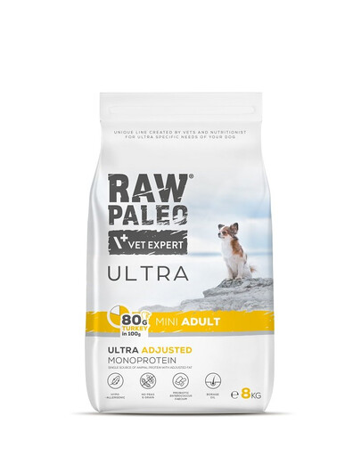 RAW PALEO Ultra Monoprotein Turkey Mini Adult Dogs 8kg