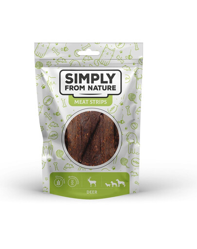 SIMPLY FROM NATURE Meat Strips - Mięsne paski dla psów z jeleniem, 80 g
