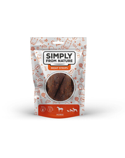 SIMPLY FROM NATURE Meat Strips - Mięsne paski dla psów z koniny, 80 g