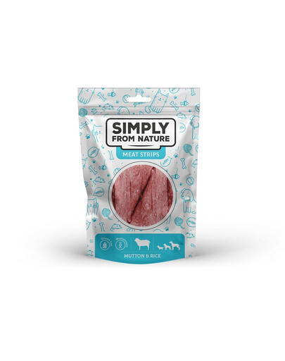 SIMPLY FROM NATURE Meat Strips - Mięsne paski dla psów z baraniną i ryżem, 80 g