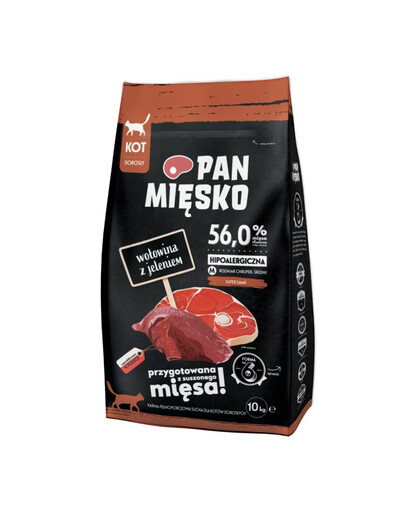 PAN MIĘSKO Wołowina z jeleniem karma dla kota M 10kg