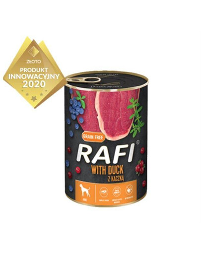 Rafi z kaczką, borówką i żurawiną - mokra karma dla psów dorosłych, 400g
