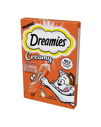 DREAMIES Creamy Snack Chicken 4 x 10g - kremowy przysmak dla kota, kurczak, 4 x 10g