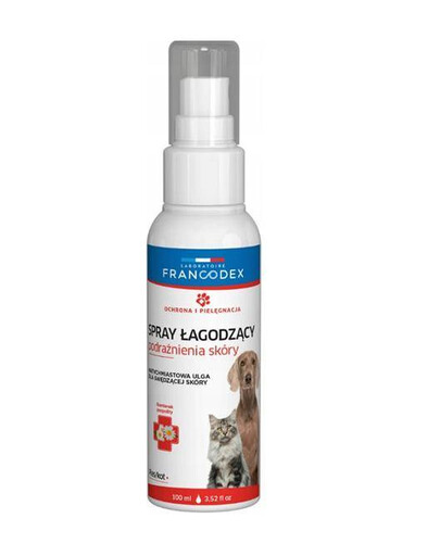 FRANCODEX Spray łagodzący podrażnienia skóry dla psów i kotów 100 ml