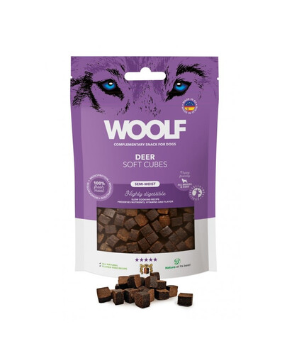 WOOLF Soft Cubes Deer miękkie kostki z dziczyzny dla psów 100g