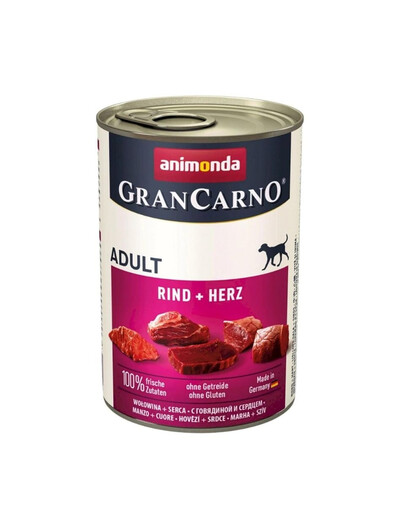 GranCarno Adult wołowina i serca 400g