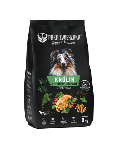 PAKA ZWIERZAKA Seventh Heaven Królik z dzikimi ziołami 9 kg sucha karma dla szczeniąt
