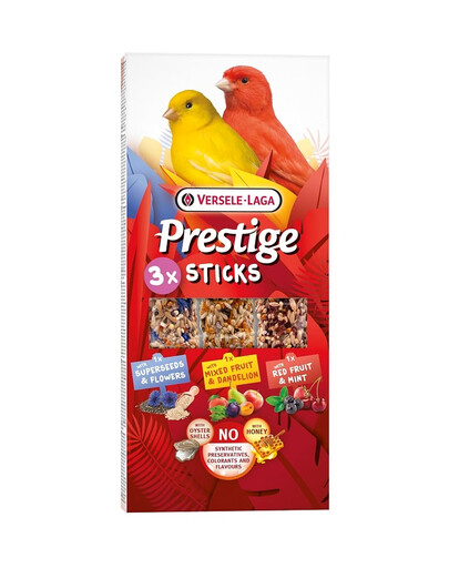VERSELE-LAGA Prestige Sticks Triple Variety Pack 3 różne kolby 90 g przekąska dla kanarków