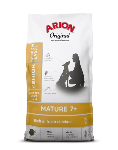 ARION Original Mature 7+ Senior Medium Large dla dojrzałych i starszych psów ras średnich i dużych 12 kg