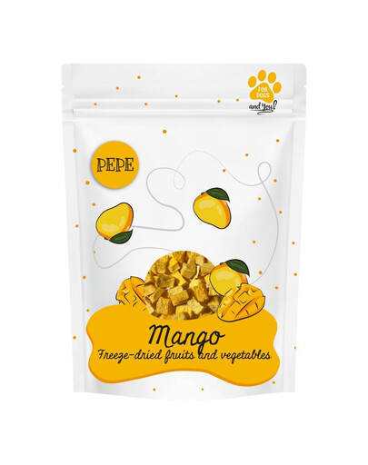 PAKA ZWIERZAKA PEPE Freeze-dried Mango 20 g  liofilizowane owoce dla psa