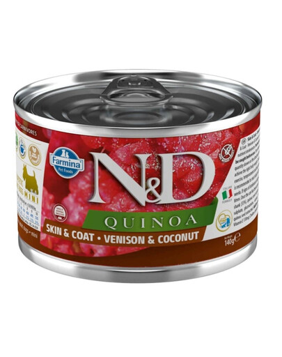 FARMINA N&D Quinoa Skan and Coat  jeleń z kokosem dla psów 140 g