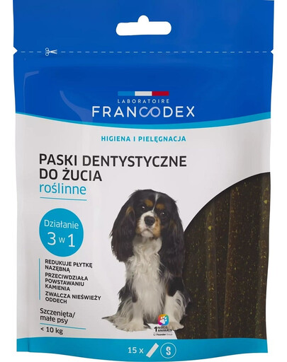 FRANCODEX Paski dentystyczne do żucia S roślinne 15 szt.