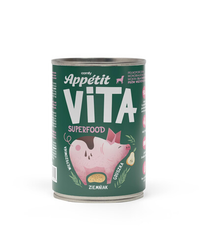 COMFY APPETIT VITA Superfood monoproteinowa karma dla psów z wieprzowiną 400 g