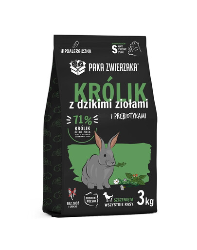 PAKA ZWIERZAKA Seventh Heaven Królik z dzikimi ziołami 3 kg hipoalergiczna sucha karma dla szczeniąt S