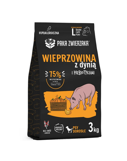 PAKA ZWIERZAKA Seventh Heaven Wieprzowina z dynią 3 kg hipoalergiczna sucha karma dla psów L