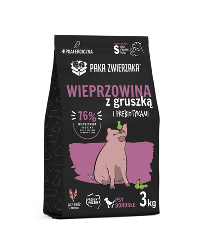 PAKA ZWIERZAKA Seventh Heaven Wieprzowina z gruszką 3 kg hipoalergiczna sucha karma dla psów S
