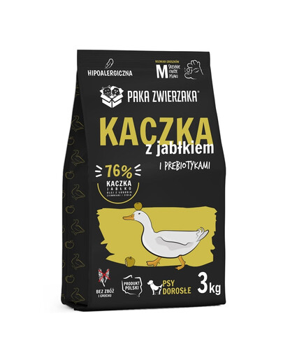 PAKA ZWIERZAKA Seventh Heaven Kaczka z jabłkiem 3 kg hipoalergiczna sucha karma dla psów M