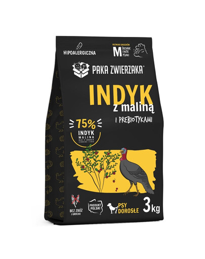 PAKA ZWIERZAKA Seventh Heaven Indyk z maliną 3 kg hipoalergiczna sucha karma dla psów M