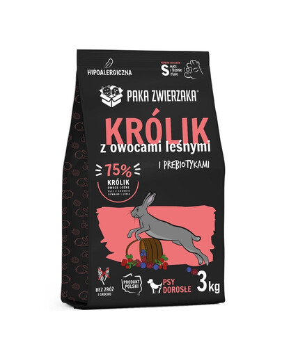 PAKA ZWIERZAKA Seventh Heaven Królik z owocami leśnymi 3 kg hipoalergiczna sucha karma dla psów S