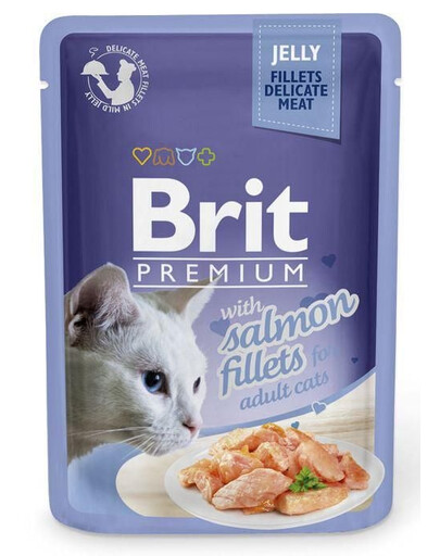 BRIT Premium Salmon fillets in jelly for cats 24x85 g mokra karma z łososiem dla kotów
