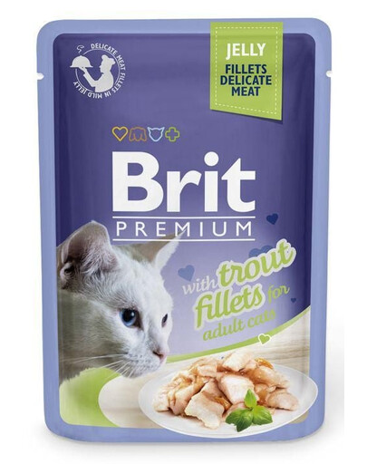 BRIT Premium Trout fillets in jelly 24x85 g mokra karma z pstrągiem dla kotów