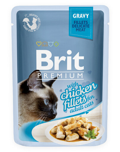BRIT Premium Chicken fillets in gravy for cats 24x85 g mokra karma z kurczakiem dla kotów