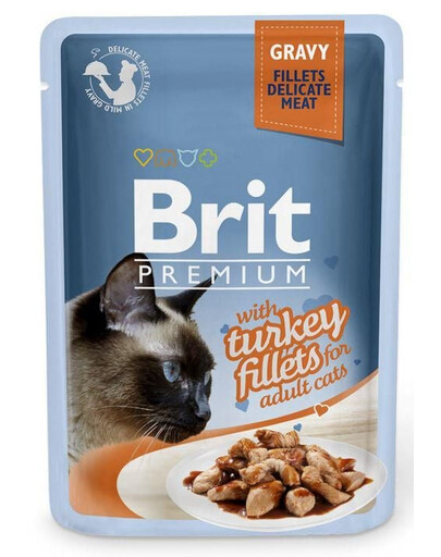 BRIT Premium Turkey fillets in gravy for cats 24x85 g mokra karma z indykiem dla kotów
