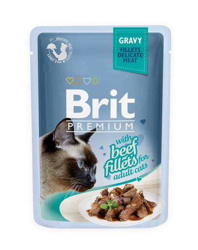 BRIT Premium Beef fillets in gravy for cats  24x85 g mokra karma z wołowiną dla kota