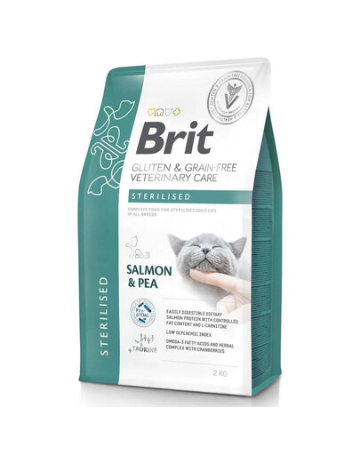 BRIT Gluten and Grain Free Veterinary Care Sterilised 5 kg z łososiem dla kastrowanych kotów
