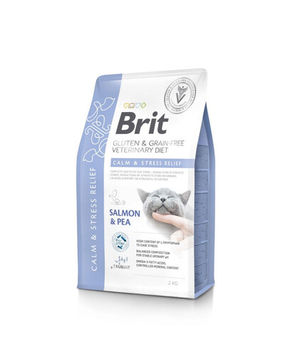 BRIT Gluten and Grain Free Veterinary Diets Calm Stress Relief 2 kg z łososiem dla kotów z chorobami stresozależnymi