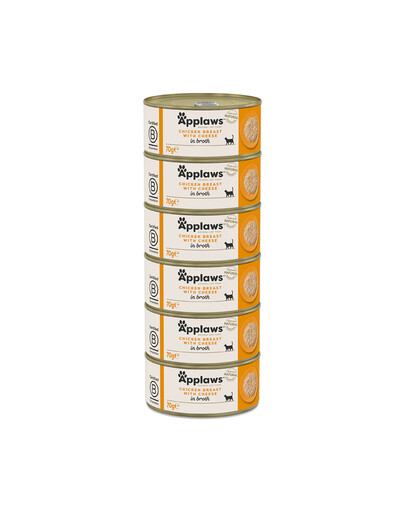 APPLAWS Cat Adult Chicken Breast with Cheese in Broth pierś z kurczaka z serem w bulionie 6x70 g