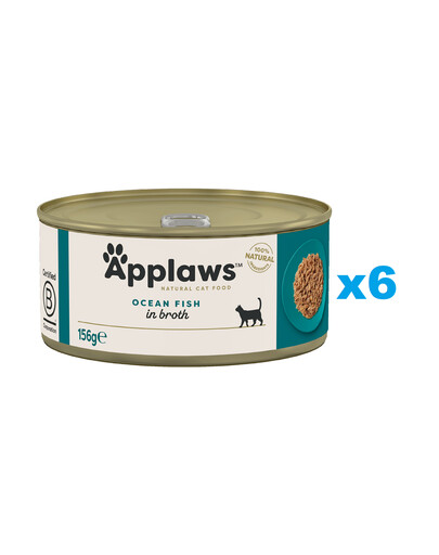 APPLAWS Natural Cat Food Ocean Fish in Broth 6x156 g ryba oceaniczna w bulionie dla kotów