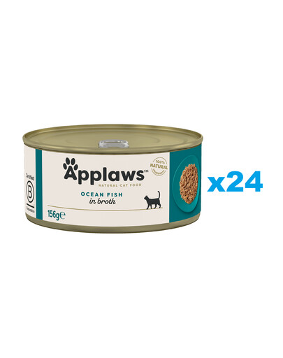 APPLAWS Natural Cat Food Ocean Fish in Broth 24x156 g ryba oceaniczna w bulionie dla kotów