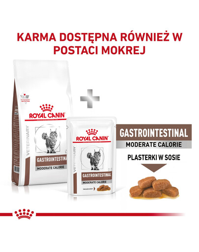 Royal Canin Cat Gastro Intestinal Moderate Calorie Feline 2 kg - sucha karma dla kotów z tendencją do nadwagi 2kg