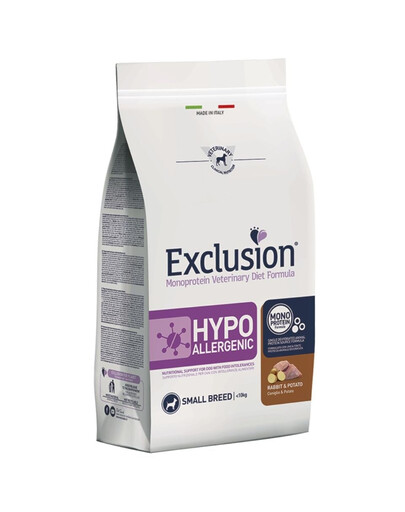 EXCLUSION Hypoallergenic S 2 kg królik karma dla psów małych ras