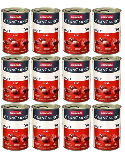 Animonda Grancarno Original Rind Pur 12x400 g - mokra karma dla psów z wołowiną
