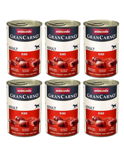 Animonda Grancarno Original Adult Rind Pur 6x800 g - mokra karma dla psów dorosłych wołowina